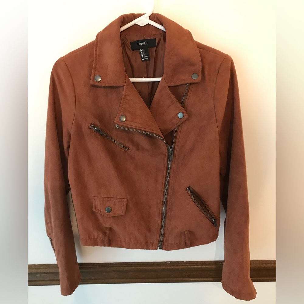 Suede motorcycle jacket